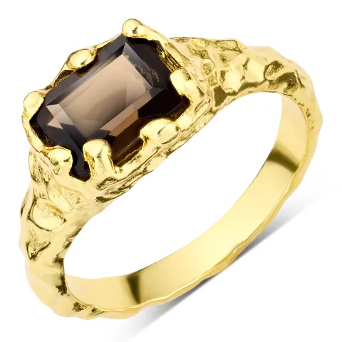 kvarts ring i forgyldt messing - Eliné