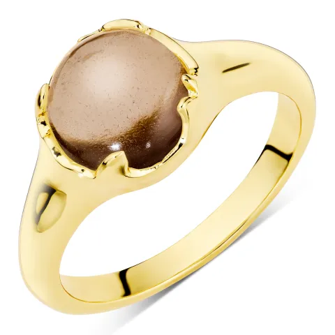 kvarts ring i forgyldt messing - Eliné