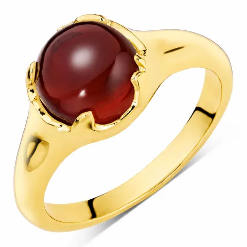 granat ring i forgyldt messing - Eliné