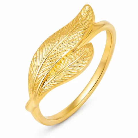 blad ring i forgyldt messing - Eliné