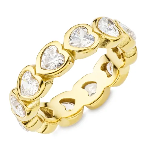 vandfast hjerte ring i forgyldt stål - OCEANA