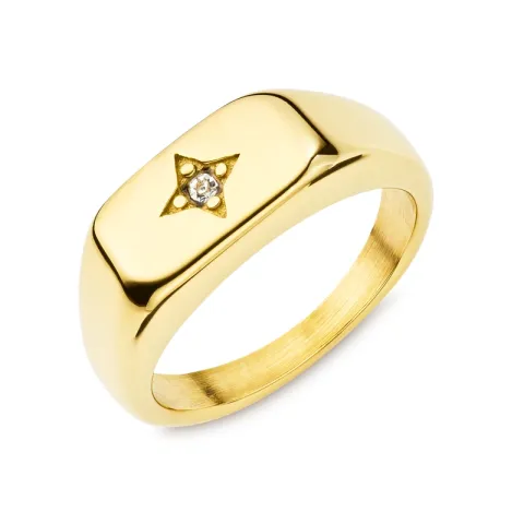 vandfast stjerne ring i forgyldt stål - OCEANA