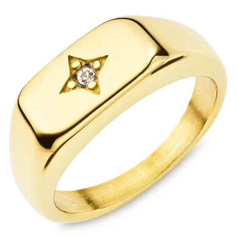 vandfast stjerne ring i forgyldt stål - OCEANA