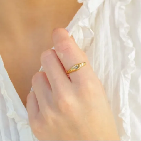 vandfast stjerne ring i forgyldt stål - OCEANA