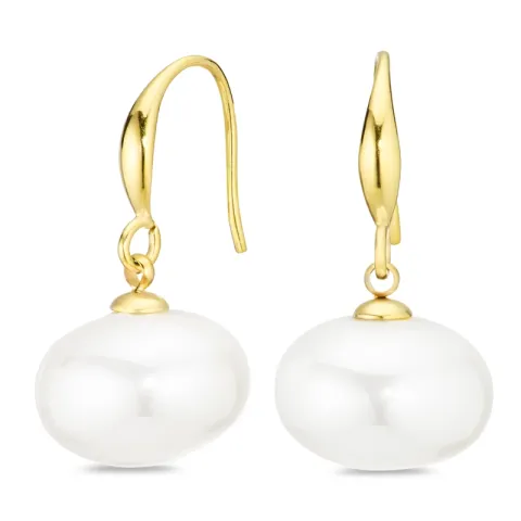 vandfaste perle øreringe i forgyldt stål - OCEANA