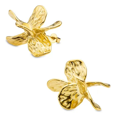 vandfaste blomster øreringe i forgyldt stål - OCEANA