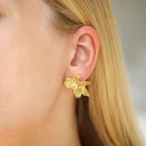 vandfaste blomster øreringe i forgyldt stål - OCEANA