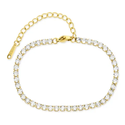 vandfast tennisarmbånd i forgyldt stål - OCEANA