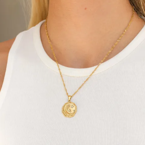 vandfast stjerne halskæde i forgyldt stål - OCEANA