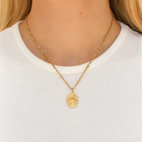 vandfast halskæde i forgyldt stål - OCEANA