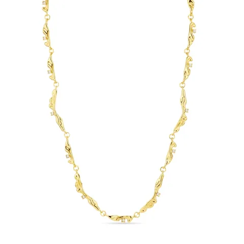 vandfast zirkon halskæde i forgyldt stål - OCEANA
