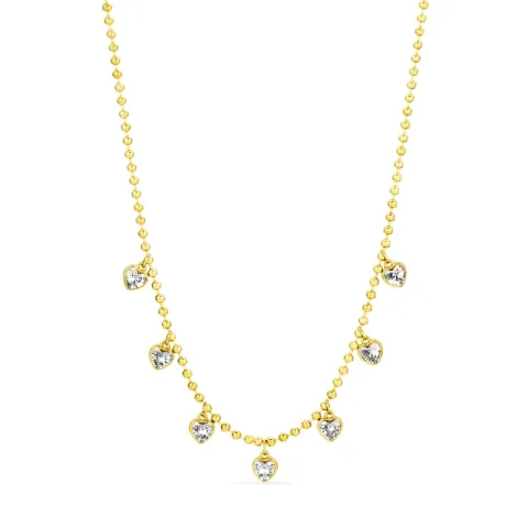 vandfast hjerte zirkon halskæde i forgyldt stål - OCEANA