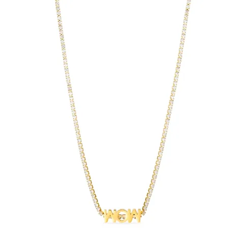 vandfast smaragd halskæde i forgyldt stål med vedhæng i stål - OCEANA