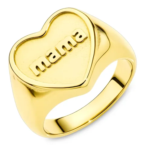 vandfast hjerte ring i forgyldt stål - OCEANA