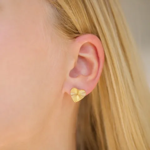 vandfaste hjerte øreringe i forgyldt stål - OCEANA