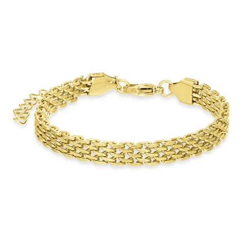 vandfast armbånd i forgyldt stål 16 cm  + 5 cm x 6 mm  - OCEANA