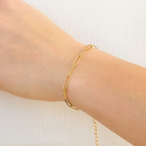 vandfast armbånd i forgyldt stål 16 cm + 5 cm x 3 mm  - OCEANA