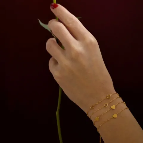 vandfast hjerte armbånd i forgyldt stål - OCEANA