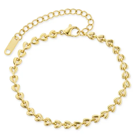 vandfast hjerte armbånd i forgyldt stål - OCEANA