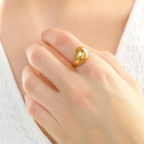 vandfast ring i forgyldt stål - OCEANA