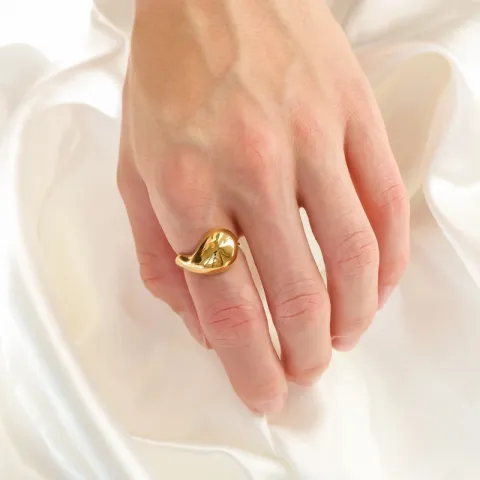 vandfast ring i forgyldt stål - OCEANA