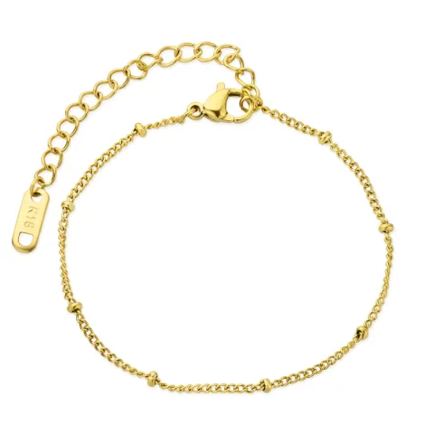 vandfast armbånd i forgyldt stål 15 cm + 5 cm x 2,2 mm  - OCEANA