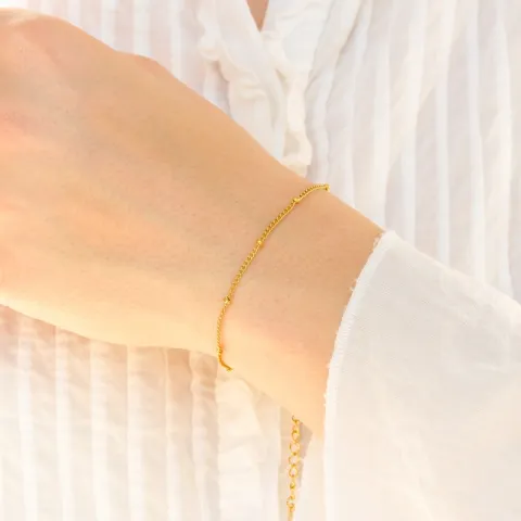 vandfast armbånd i forgyldt stål 15 cm + 5 cm x 2,2 mm  - OCEANA