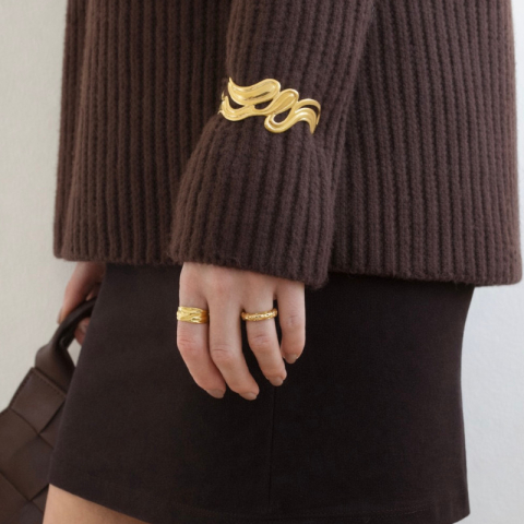 vandfast armring i forgyldt stål - OCEANA