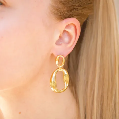 vandfaste øreringe i forgyldt stål - OCEANA