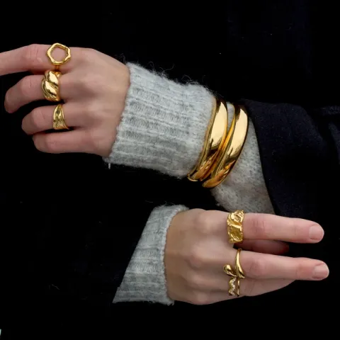 vandfast armring i forgyldt stål - OCEANA