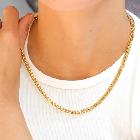 vandfast halskæde i forgyldt stål - OCEANA