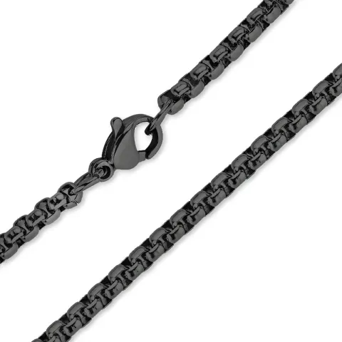 vandfast halskæde i sort stål 55 cm x 3 mm  - OCEANA