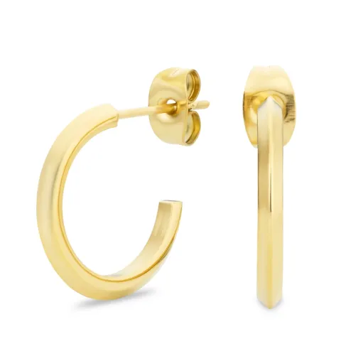 17 mm vandfaste halvcreoler i forgyldt stål - OCEANA