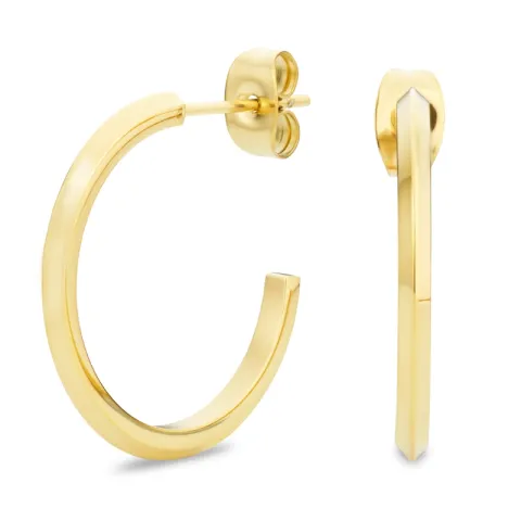 23 mm vandfaste halvcreoler i forgyldt stål - OCEANA