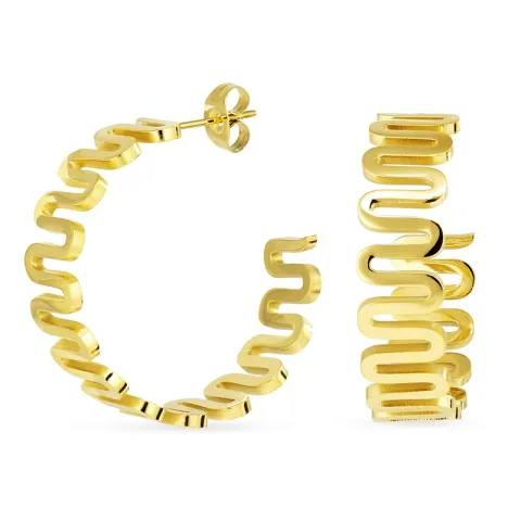 vandfaste halvcreoler i forgyldt stål - OCEANA