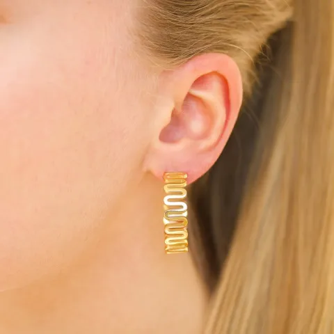 vandfaste halvcreoler i forgyldt stål - OCEANA