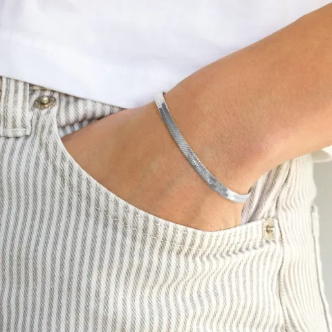 vandfast armbånd i stål 16 + 5 cm x 4,0 mm  - OCEANA
