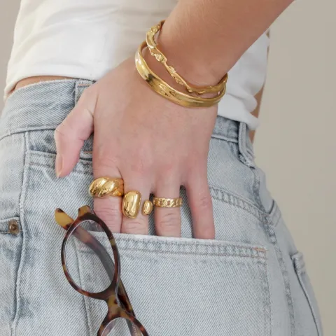 vandfast armring i forgyldt stål - OCEANA