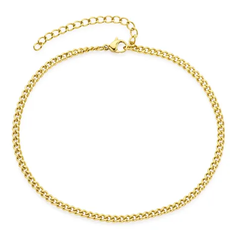 vandfast ankelkæde i forgyldt stål 22 + 5 cm x 2,8 mm  - OCEANA