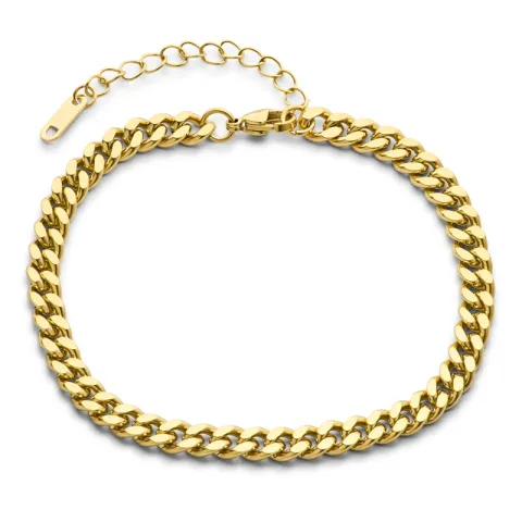 vandfast ankelkæde i forgyldt stål 22 + 5 cm x 6,0 mm  - OCEANA