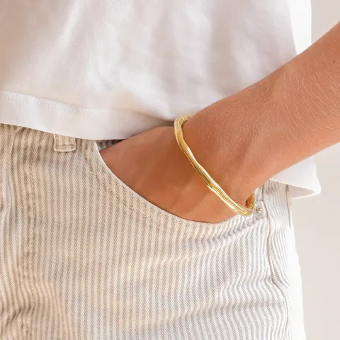 vandfast armring i forgyldt stål 71 mm x 6,0 mm  - OCEANA