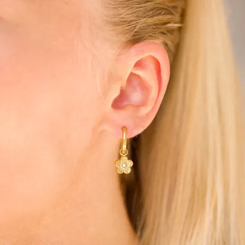 vandfaste blomster creoler i forgyldt stål - OCEANA