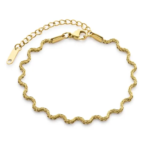 vandfast armbånd i forgyldt stål 17+ 5 cm x 4,0 mm  - OCEANA