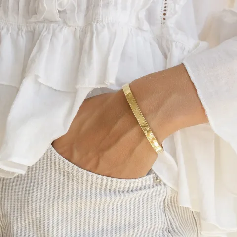 vandfast sommerfugle armring i forgyldt stål 60 mm x 5,8 mm  - OCEANA