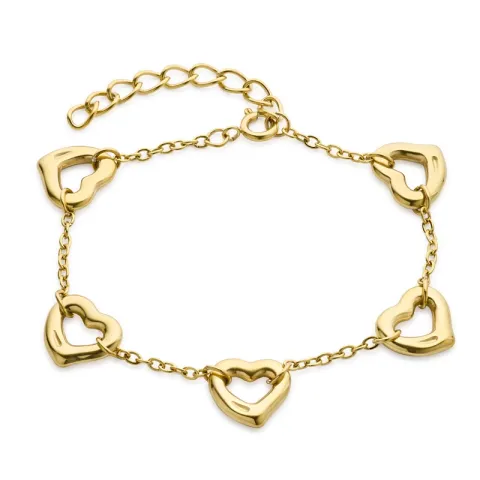 vandfast hjerte armbånd i forgyldt stål 16 + 4 cm x 11,0 mm  - OCEANA