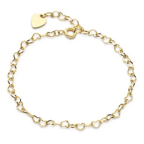 vandfast hjerte armbånd i forgyldt stål 20 cm x 3,4 mm  - OCEANA