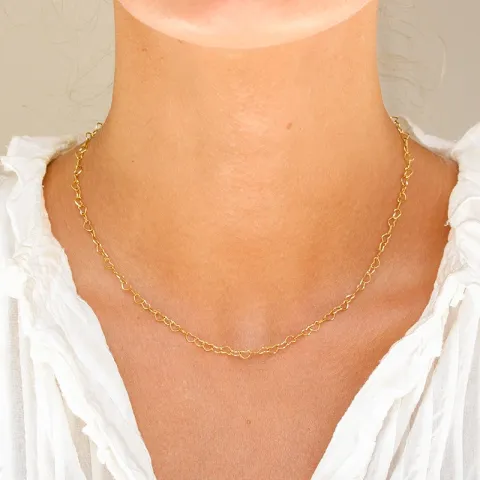 vandfast hjerte halskæde i forgyldt stål - OCEANA