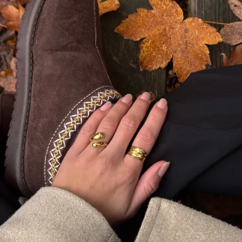 vandfast ring i forgyldt stål - OCEANA