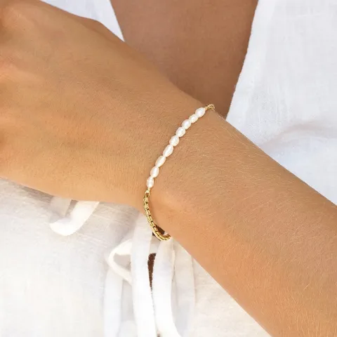 vandfast armbånd i forgyldt stål 17 cm x 3,8 mm  - OCEANA