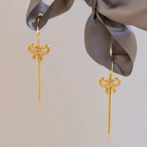 vandfaste sløjfe øreringe i forgyldt stål - OCEANA